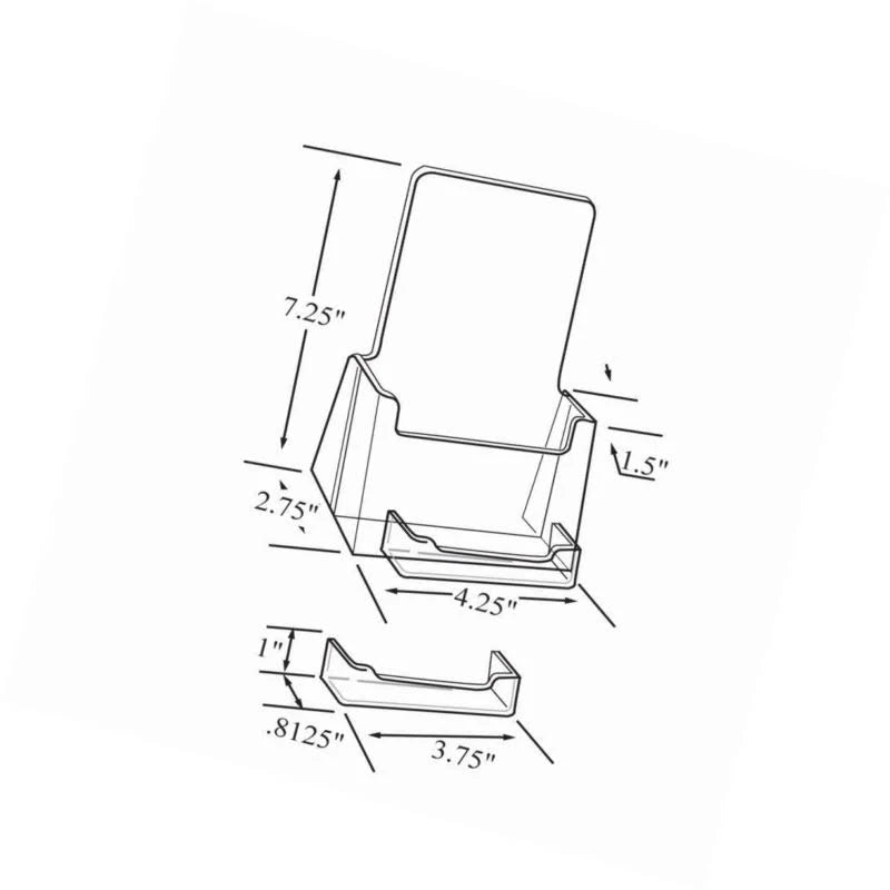 100-Pack Counter Trifold Brochure Holder with Business Card Pocket A147971
