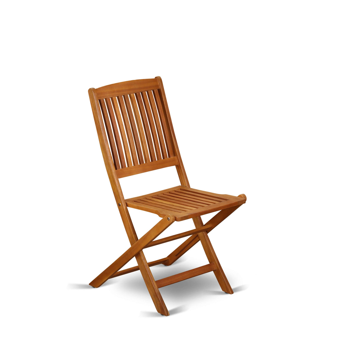 Solid Acacia Wooden Patio Folding Side Chair Set of Two V5125