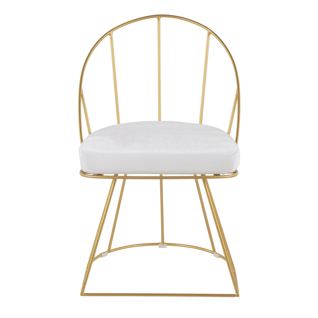 Gold and White Velvet Dining Chair (Set of 2) K848121