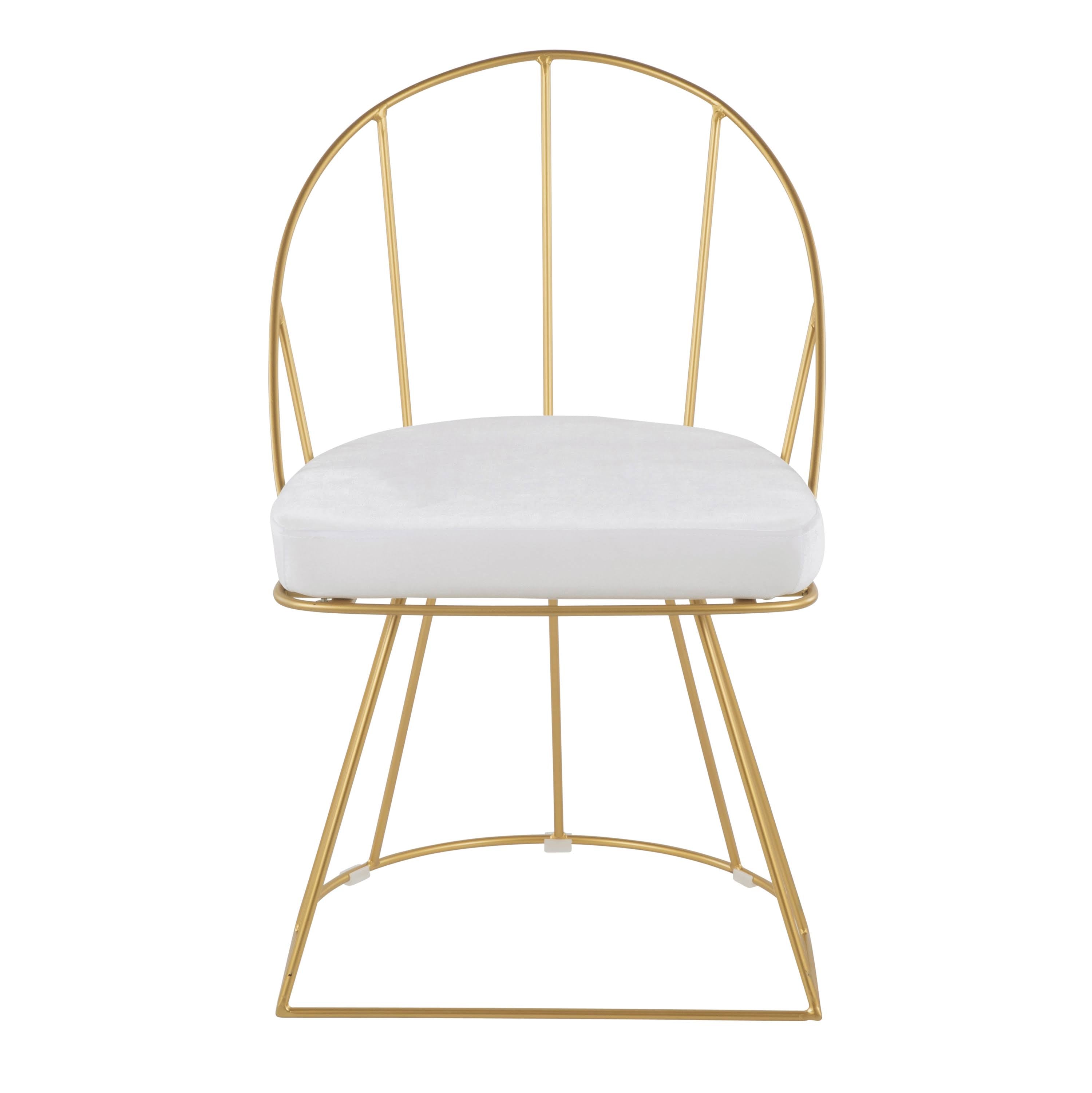 Gold and White Velvet Dining Chair (Set of 2) K848121