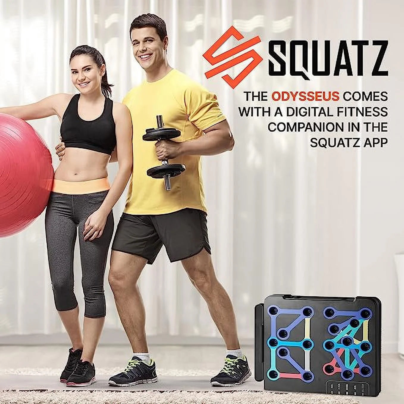 Portable Push Up Board with 5pcs Resistance Bands X656
