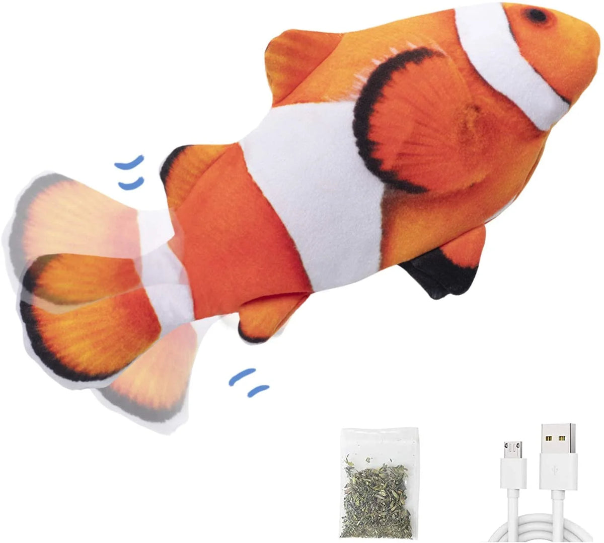 Electric Flopping Fish 10.5" Plush Cat Toy O69514