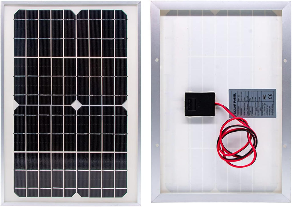 10W 12V Monocrystalline Solar Panel Battery Charger Kit with 10A Charge Controller + Extension Cable V941