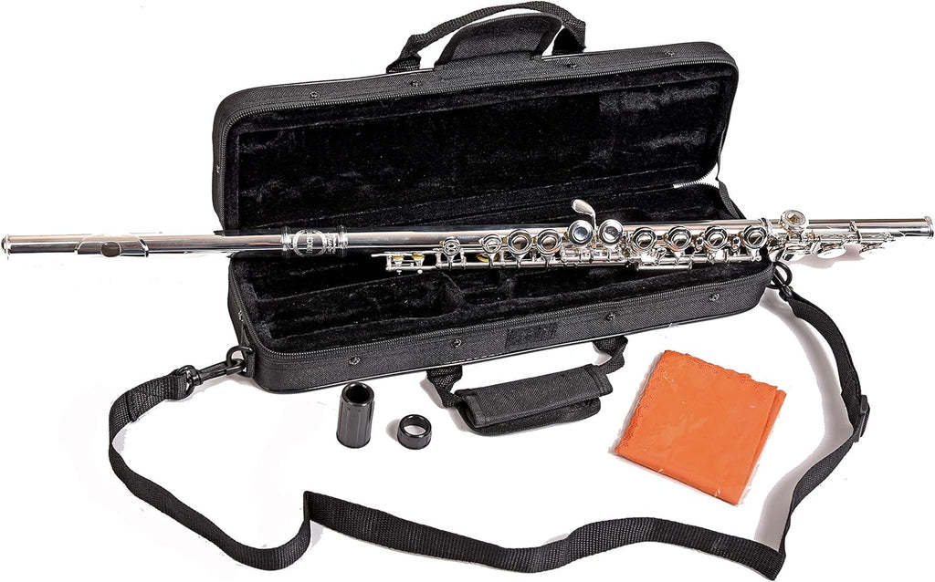 SOLID NICKEL-SILVER Flute Complete Set with Shoulder Carry Case, Cleaning Rod, Tenon Protectors W5511