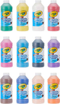 Assorted 16 oz Washable Paint, 12 per Set P14507