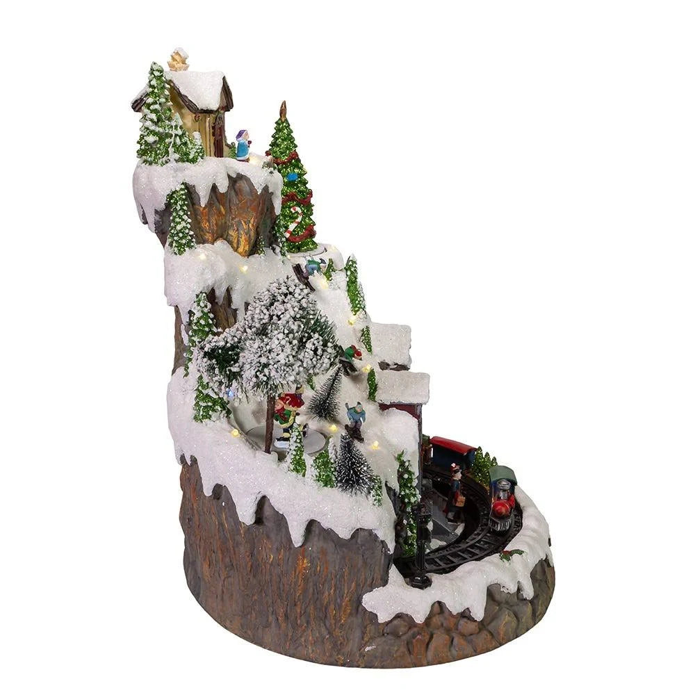 Musical LED Village on Mountain Table Piece T703