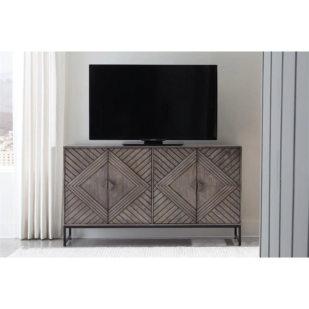Distressed Gray Wood Accent Cabinet L999409