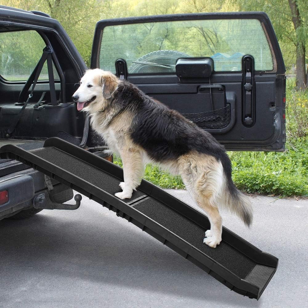 Folding Pet Ramp with Side Rails, 63 L x 14.75 W, Black K346