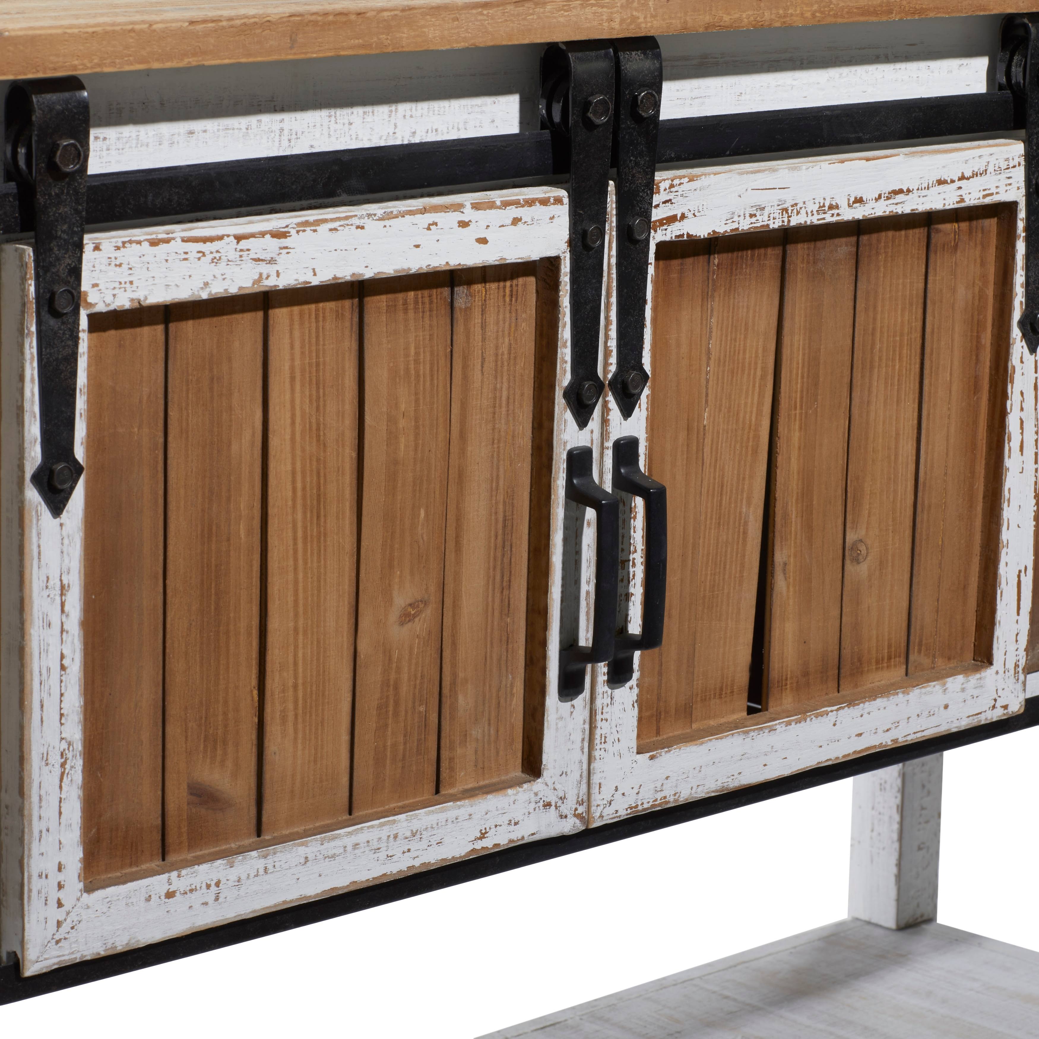 Wood and Metal Console Cabinet E785