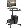 Black Mobile Computer Workstation Cart Y490