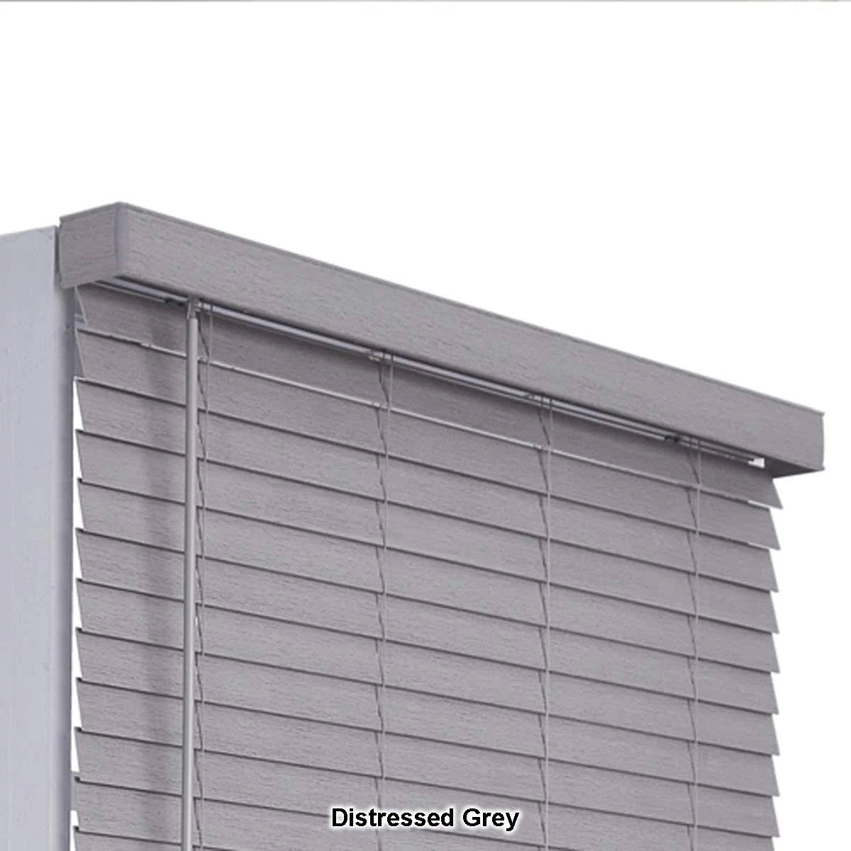 2in. Cordless Faux Wood Blinds White J6670
