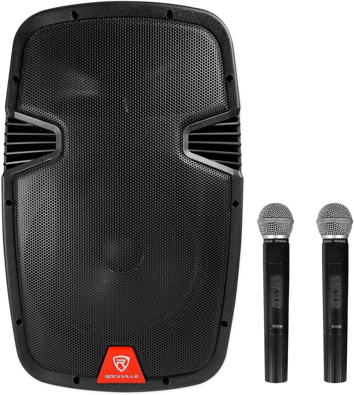 12" Rechargeable Powered 600W PA Speaker with 2 Mics and Bluetooth K5975