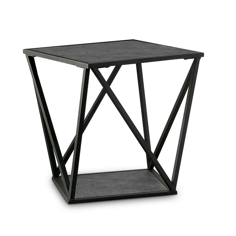 Gray and Sand Black End Table P600745