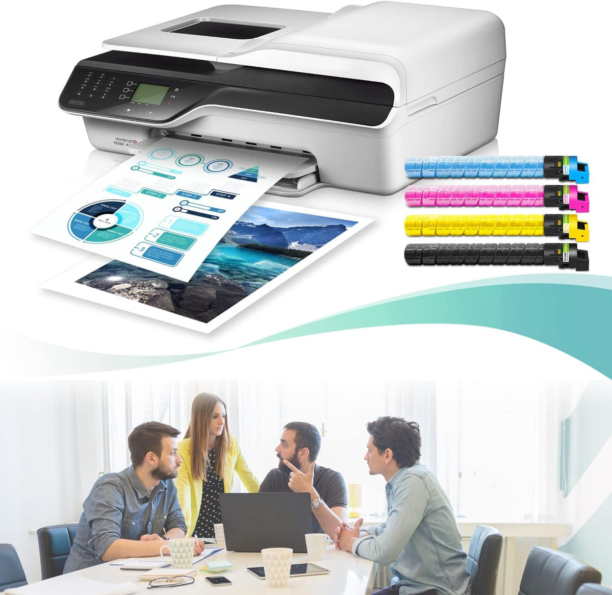 Compatible Toner Cartridge for Konica Minolta Bizhub C300i C360i C250i C7130i Printer (1 Black 1 Cyan 1 Magenta 1 Yellow) R35199