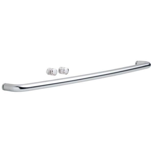 Semi-Frameless Sliding Shower Door in Chrome with Rain Glass M5338