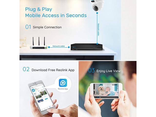 8CH 4MP PoE Home Security Camera System, 4X 1440p HD Outdoor Dome IP Cameras, 2TB HDD NVR Y8975