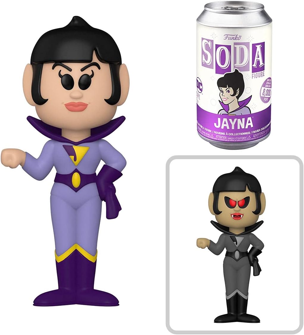 Wonder Twins Figures Zan + Jayna Soda tin Can Bundled with Bat Mite Villain & Super Friends 3 Items Pack of 2 U991352