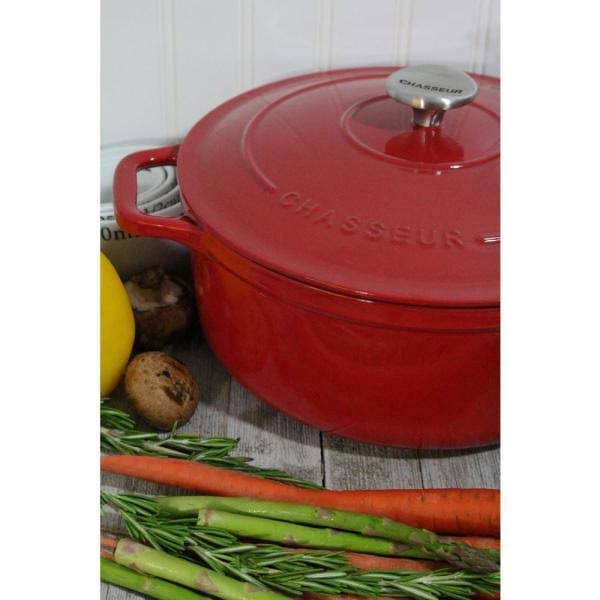 5.5-Quart Red Enameled Cast Iron Round Dutch Oven F3672