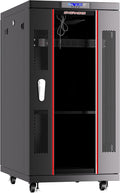 32U 39-Inch Deep Server Rack Cabinet with LCD Screen, Thermostat, PDU, Casters, 4 Fans, Shelf E4417