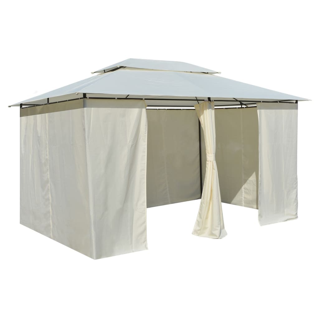 White Garden Marquee with Curtains P9196