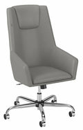 Light Gray High Back Leather Box Chair C264113