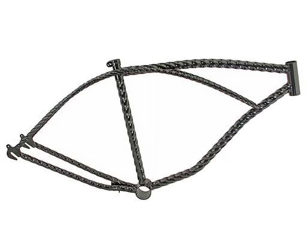Black 26" Hexagon Twisted Beach Cruiser Bike Frame X91602
