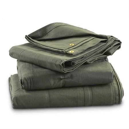 10 x 16 Heavy Duty Green Drab Canvas Tarp 12 oz O582631