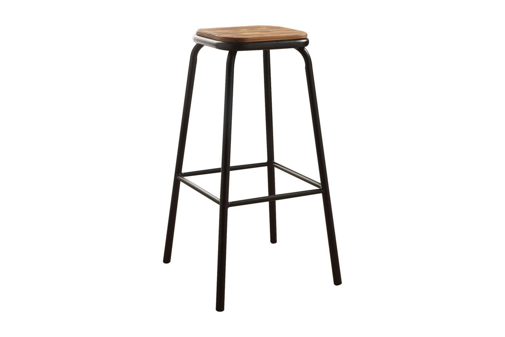 Natural & Black Bar Stool Set of 2 J5954