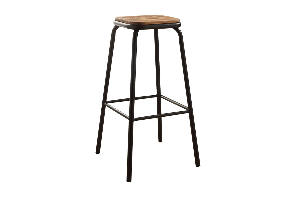 Natural & Black Bar Stool Set of 2 J5954