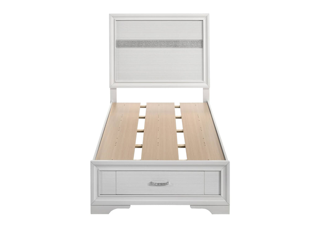 White Twin Storage Bed D157485