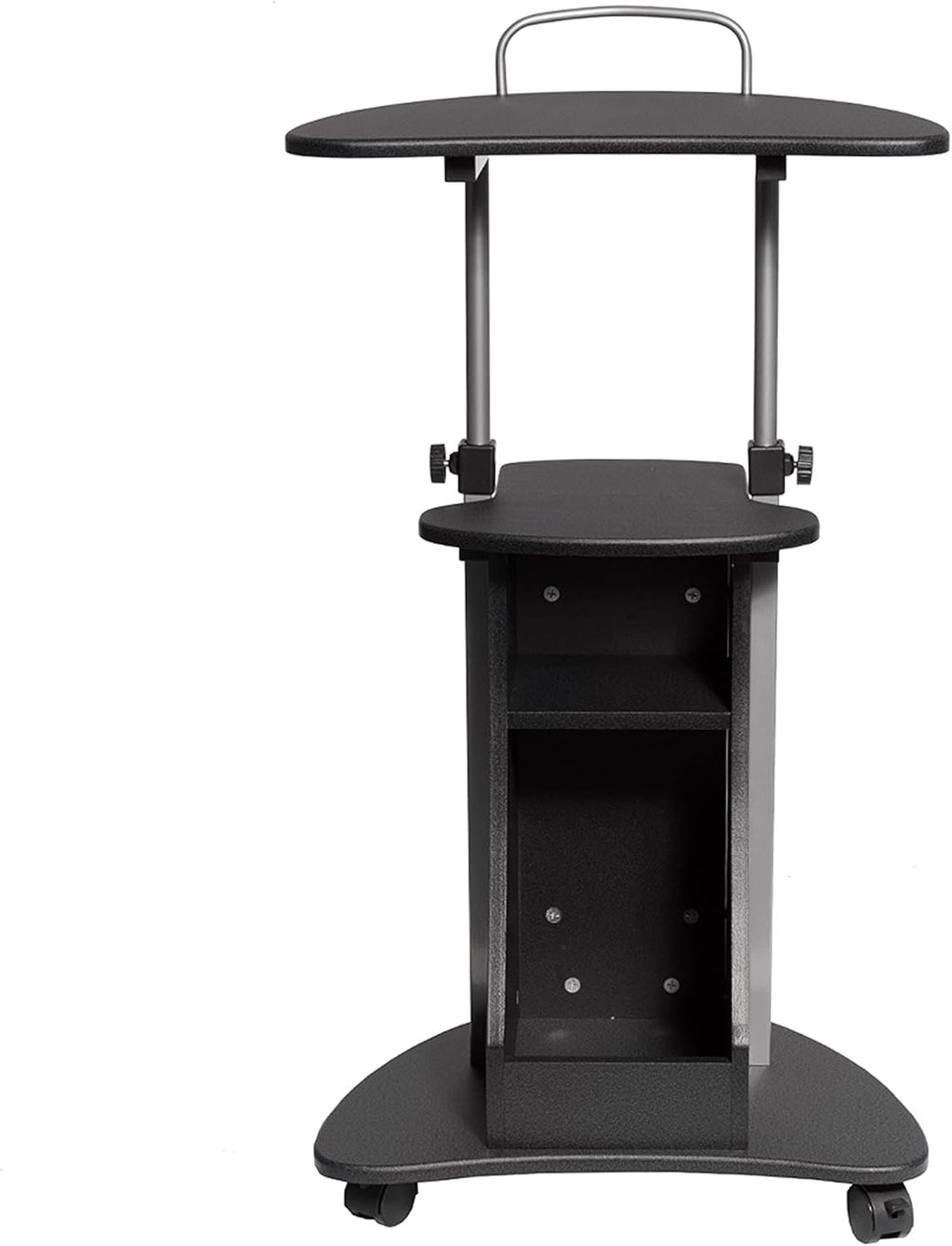 Graphite Rolling Adjustable Height Laptop Cart with Storage I667