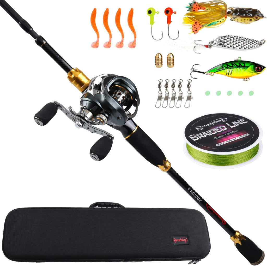 24-Ton Carbon Fiber Fishing Rod and Reel Combos with Baitcasting Reel F8736