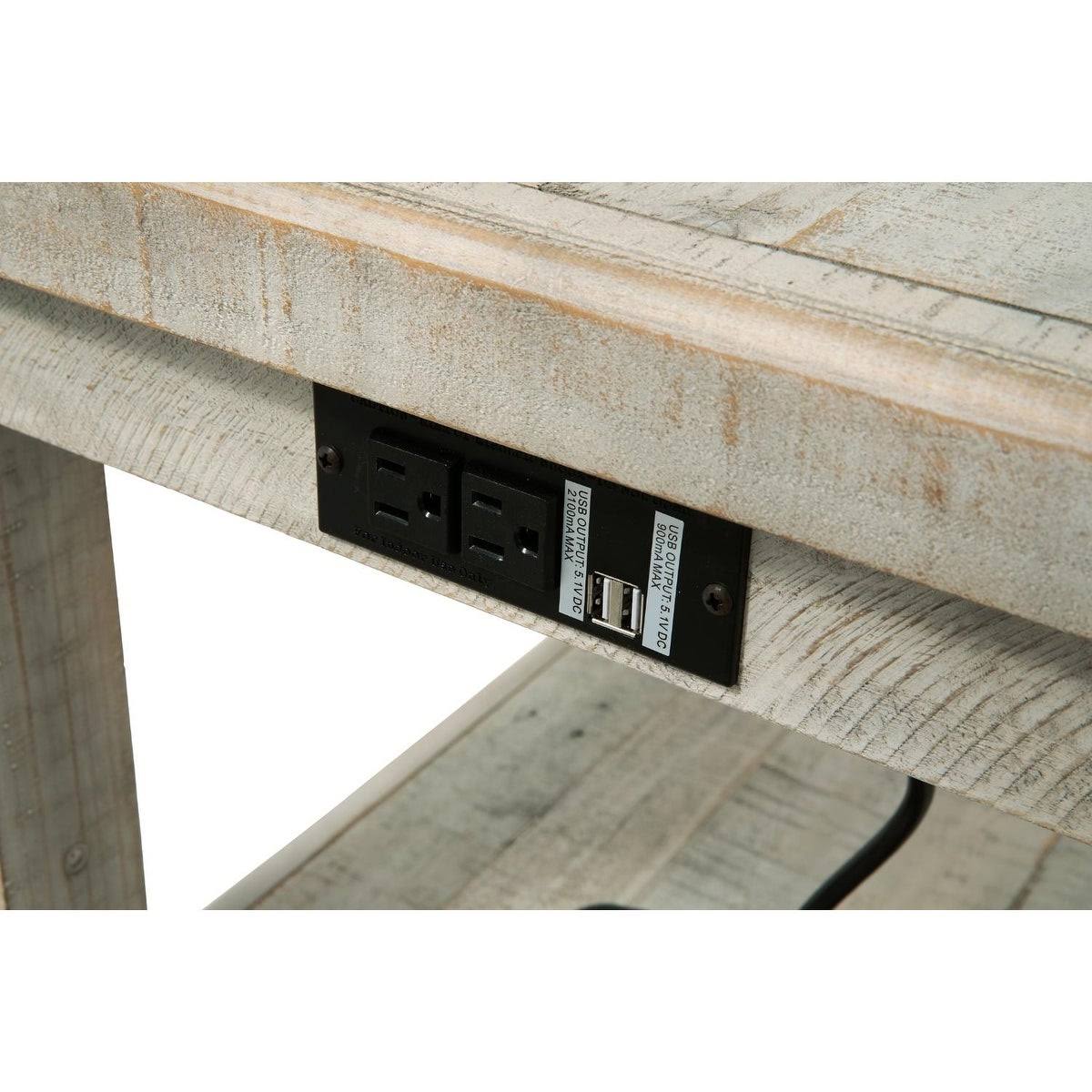 White Wash Gray Rectangular End Table I659239