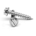 No.10-12 x 0.5 in. Slotted Hex Washer Head Self-Piercing Twinfast Sheet Metal Screw, Low Carbon Steel N87813