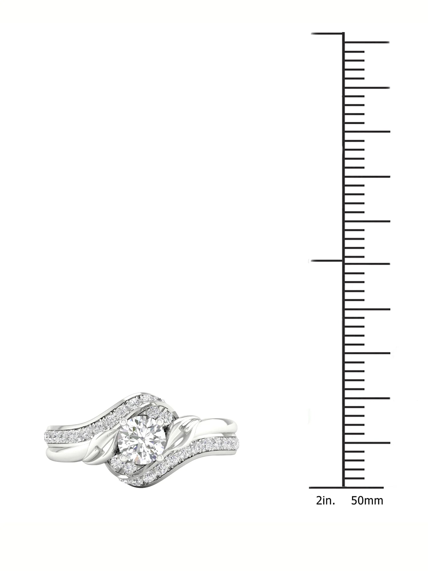 3/4Ct TDW Diamond 14k White Gold Bypass Engagement Ring I194