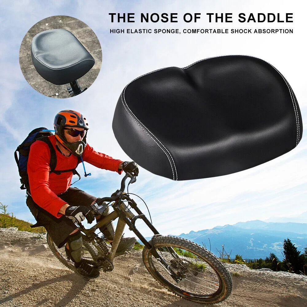 Black PU Pad Noseless Bicycle Seat Cushion Z64127
