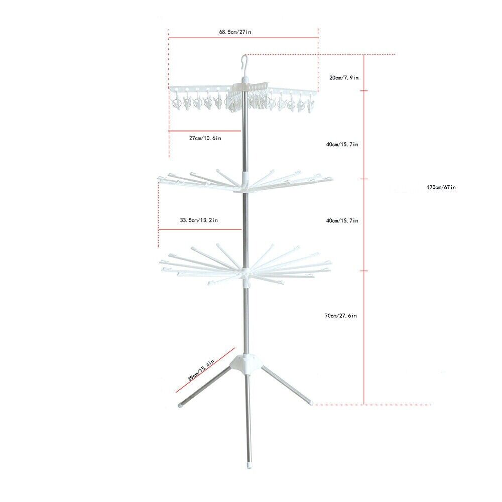 Folding 360° Rotation Clothes Drying Rack Tripod Laundry Hanger Stand A612
