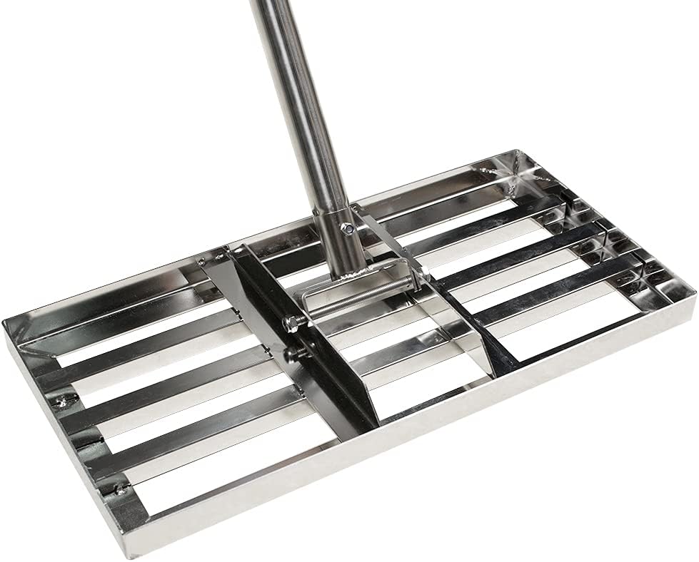 60 Inch Stainless Steel Leveling Rake, 20” x 10” Plate, Pack of 2 U69404