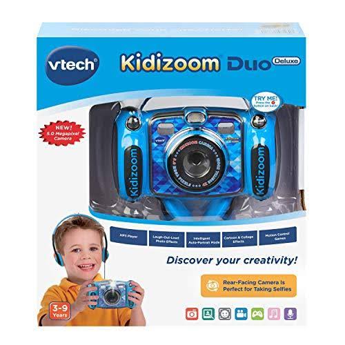 Blue Digital Selfie Camera with MP3 Player Headphones S8837