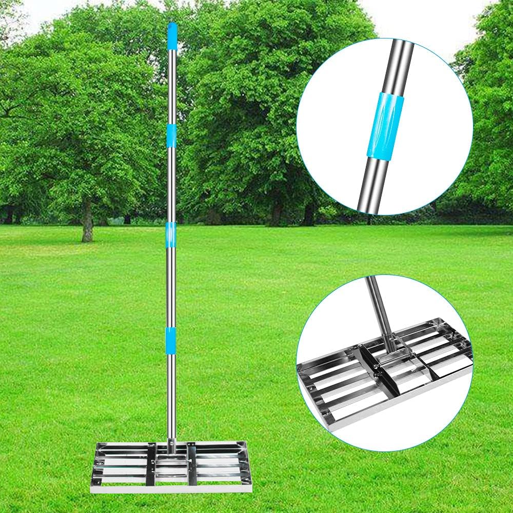 60 Inch Stainless Steel Leveling Rake, 20” x 10” Plate, Pack of 2 U69404
