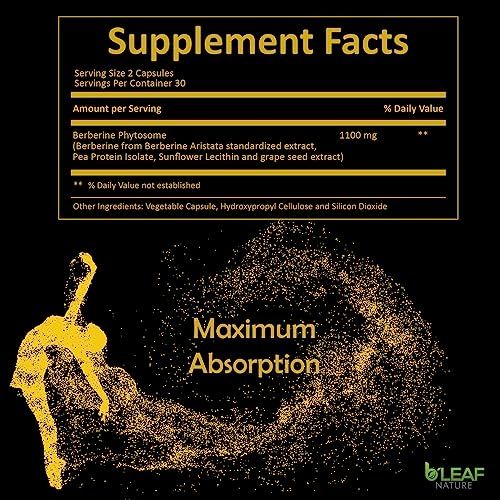 Berberine Phytosome Vegetarian Capsules - 120 Capsules, 1100mg per Serving E7332