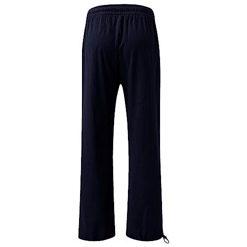 Linen Wide Leg Pants with Pockets V534