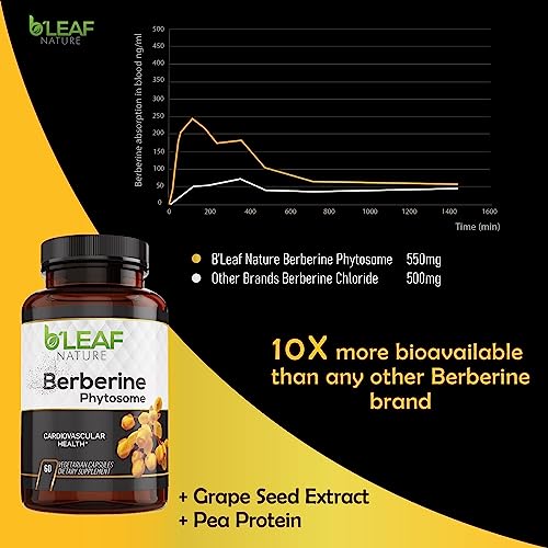 Berberine Phytosome Vegetarian Capsules - 120 Capsules, 1100mg per Serving E7332