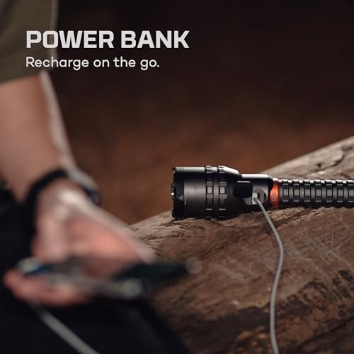 12000 Rechargeable Flashlight with Zoom, Waterproof, Power Bank U87924