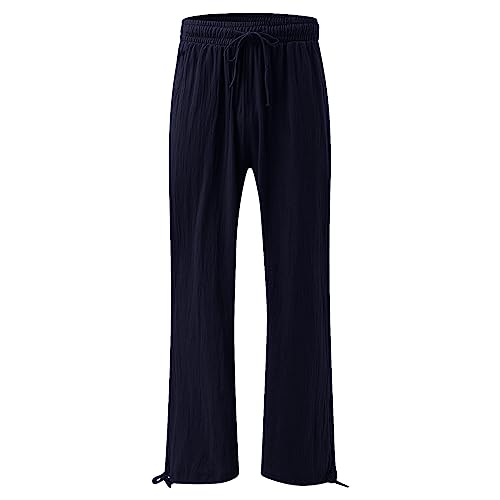 Linen Wide Leg Pants with Pockets V534