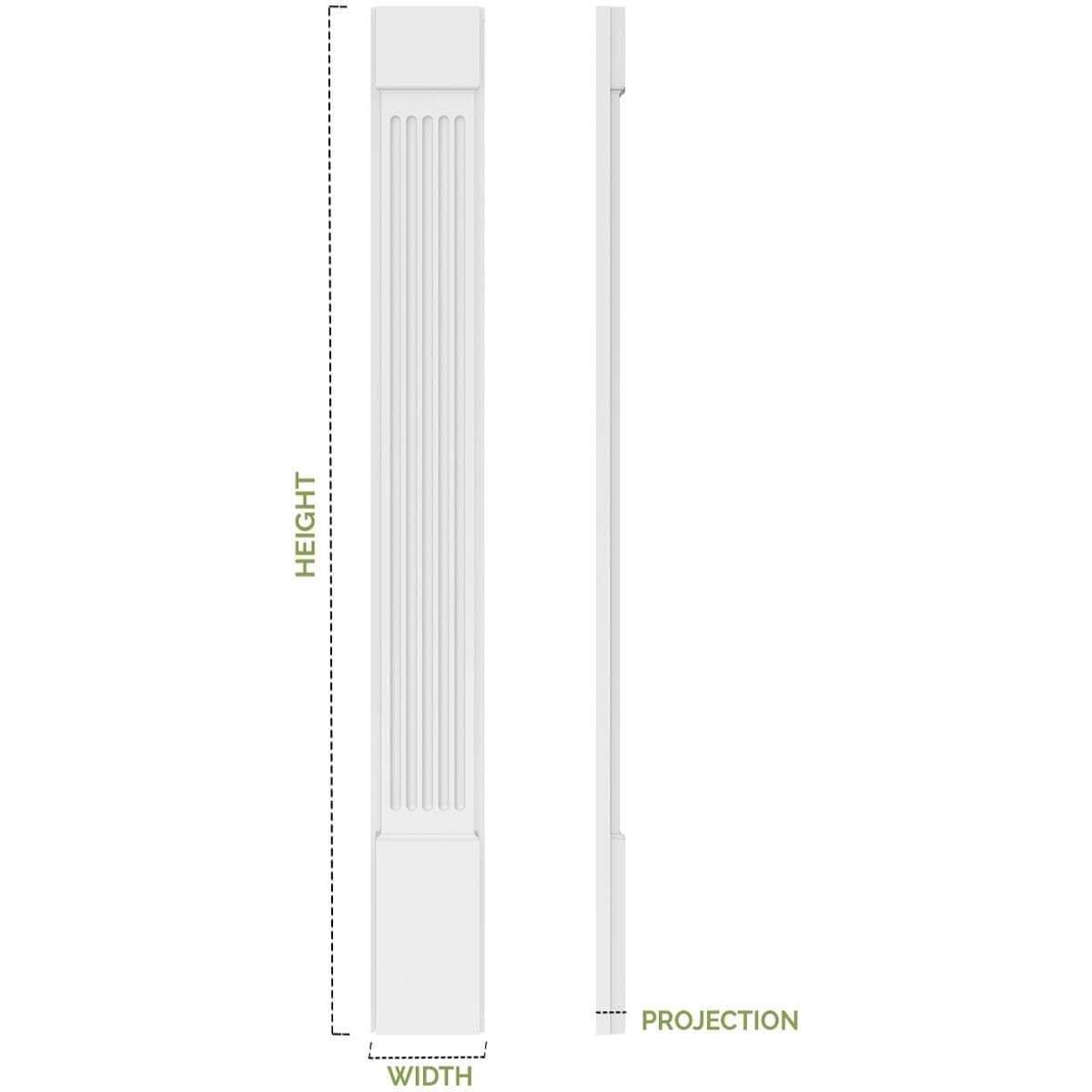 Flat Panel PVC Pilaster with Capital and Base (Pair) R738