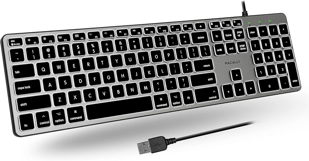 Space Gray Backlit Wired Mac Keyboard with 107 Keys X671