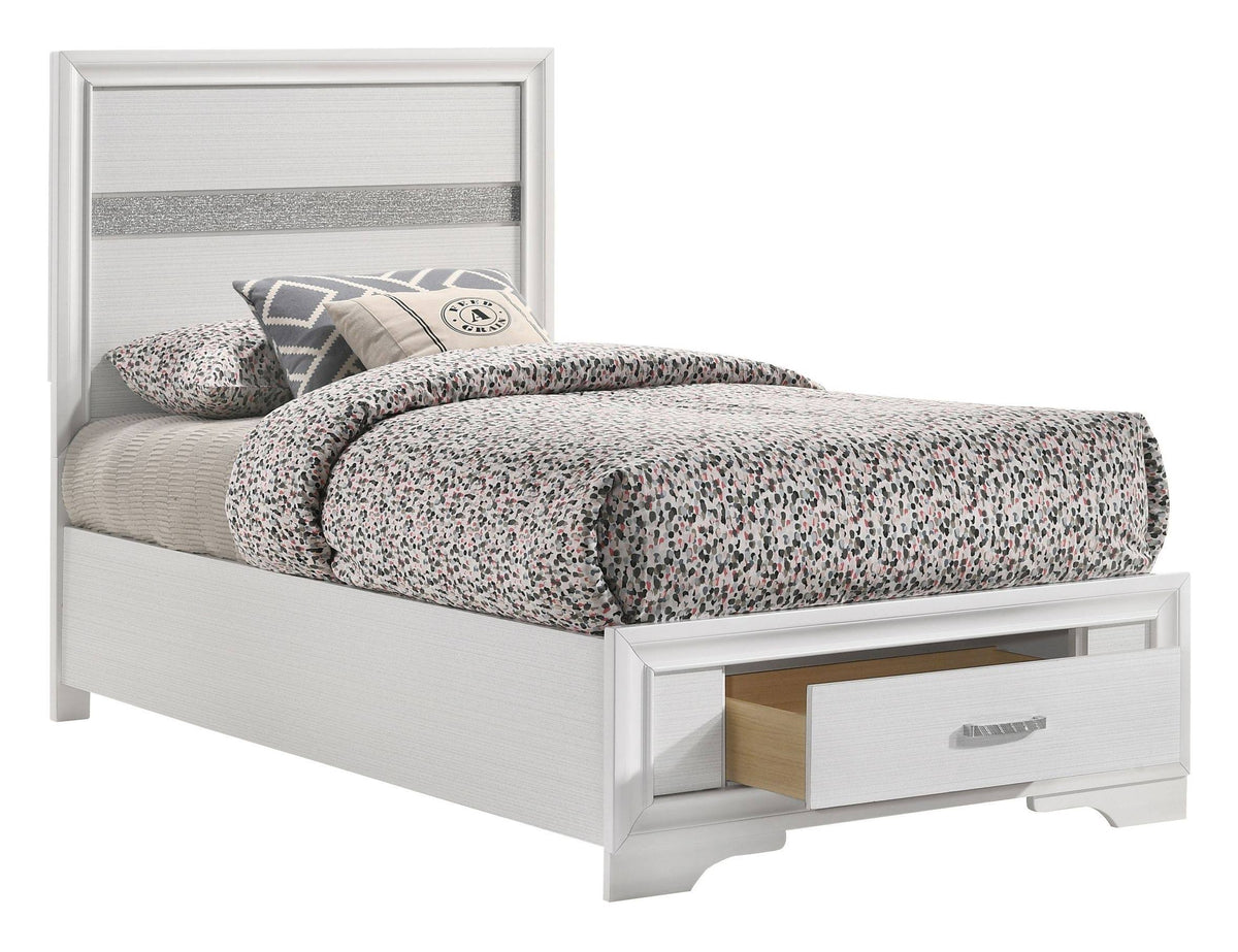 White Twin Storage Bed D157485