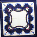 Navy White Pattern Scarf Muffler S331341