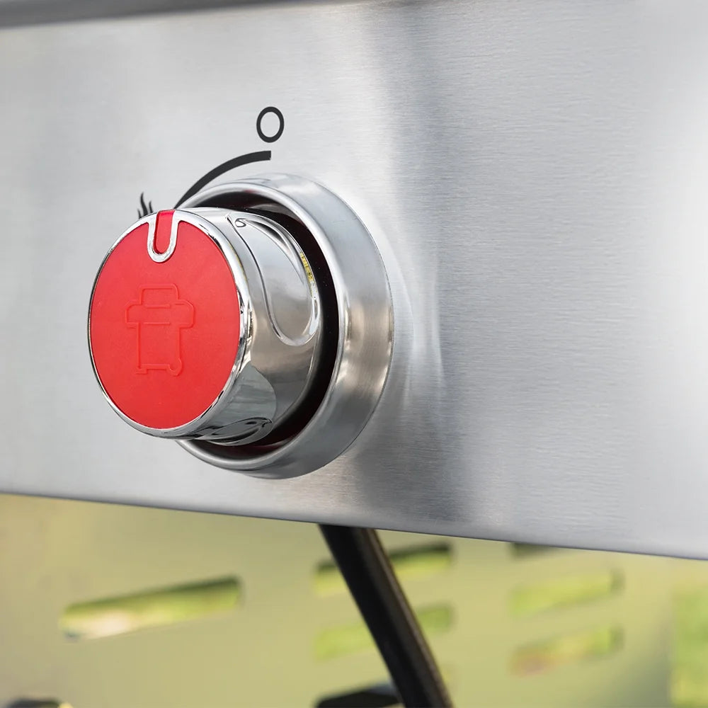 4-Burner Dual Energy Propane Gas Grill with Infrared Side Burner and Cabinets E146856
